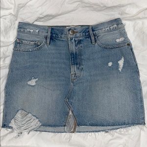 Frame Denim Distressed Skirt